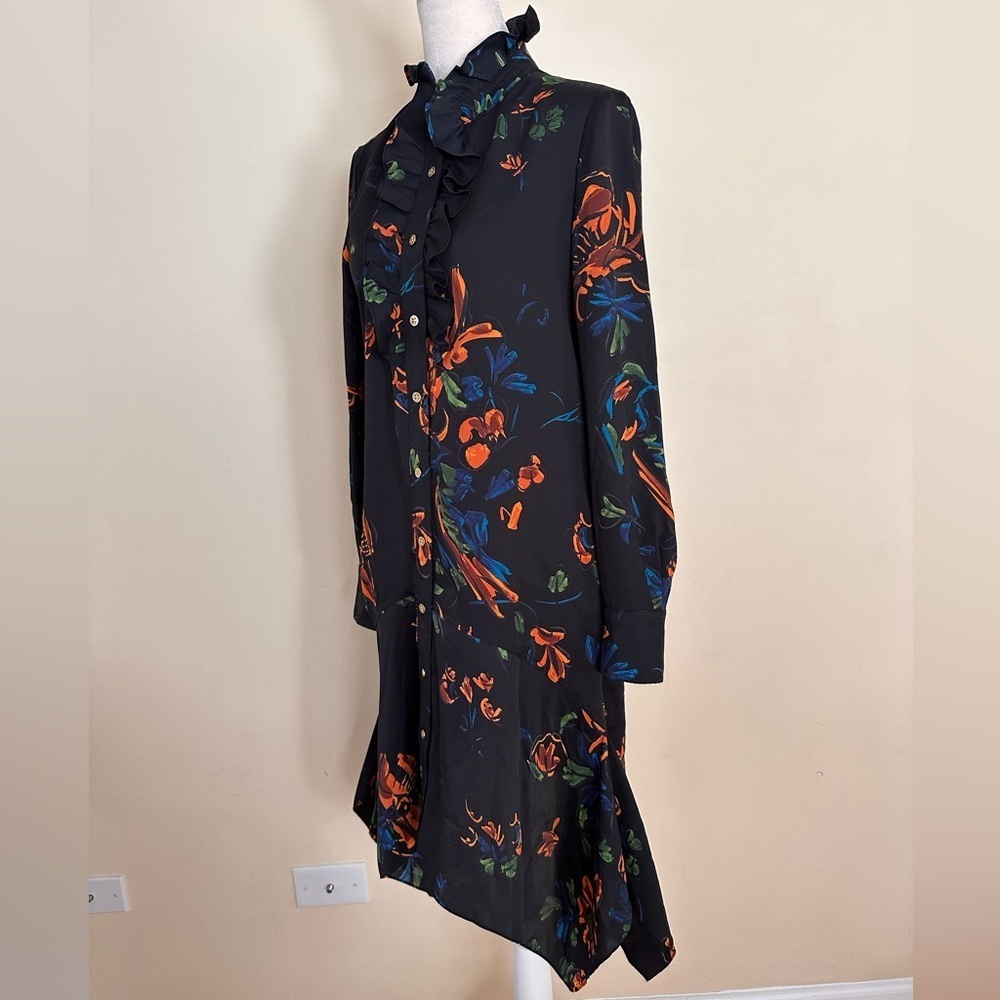TORY BURCH Women Asymmetrical Hem Floral Cora Dress Size 0 - Picture 6 of 11